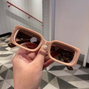 Lunettes de soleil rectangulaires rétro à double couleur avec logo personnalisé, petites lunettes carrées pour hommes et femmes - Product Image 5