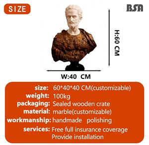 รูปปั้นหินอ่อนหลากสีแบบคลาสสิกรูปปั้นอกหินอ่อนโรมันรูปปั้นหินอ่อนรูปปั้นคนโรมันสำหรับตกแต่งบ้านในร่ม - Product Image 2