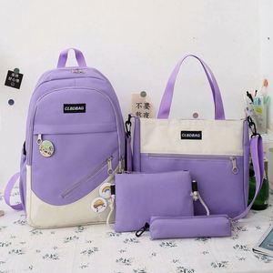 Girls' Geometric Korean Style 20-36L <b>Large</b> Capacity Eco-friendly Durable Zipper <b>Backpack</b> for High <b>School</b> & Primary Students - Product Image 1