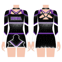 Mode En Gros Cheerleading Uniforme Sublimation Impression Vêtements De Danse Justaucorps pour Adultes Femmes JUPE
