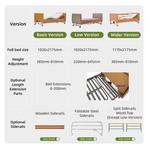 Cama Eléctrica Ajustable para Cuidado en el Hogar, para Personas Obesas, Ancianas y con Discapacidad, IEC 60601, Cama de Madera para Cuidado en el Hogar y Hospital - Product Image 3