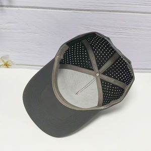 Casquettes <span class=keywords><strong>de</strong></span> golf imperméables en polyester à 5 panneaux avec logo personnalisé, patch <span class=keywords><strong>PVC</strong></span>, Gorras Personalizadas, casquettes <span class=keywords><strong>de</strong></span> baseball à trous découpés au laser pour sports <span class=keywords><strong>de</strong></span> plein air - Product Image 3