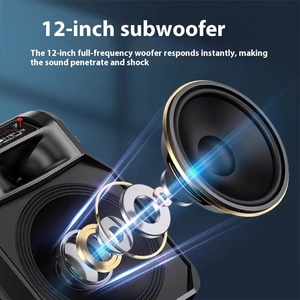 12-Inch Hiệu Suất Cao Cho Bluetooth Loa Không Dây Microphone Xe Đẩy Di Động Thiết Kế Cho Ngoài Trời Karaoke Loa Vuông - Product Image 2