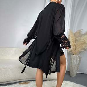 Sfy-y5059 Camisón Sexy de Encaje de Alta Calidad para Mujer, Dos Piezas, Transparente, Lencería Sexy para Mujer - Product Image 6