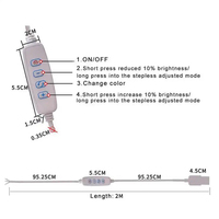 Câble d'extension USB pour variateur de lumière LED 5V DC avec interrupteur marche/arrêt et adaptateur pour réglage de la couleur