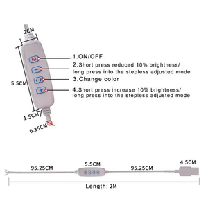 Bán buôn DC 5V LED Dimmer cổng USB cung cấp điện dòng Dimming màu sắc phù hợp với cáp mở rộng với on off chuyển đổi <span class=keywords><strong>Adapter</strong></span> - Product Image 4