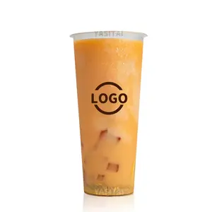 Wholesale Frosted Disposable Smoothie Pp Hard Cup Plastic 90mm 360/500ml/600ml/700ml Drink Milk Tea Cups With Lids