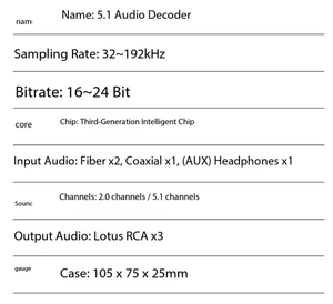<span class=keywords><strong>5.1</strong></span>/2.1 บอร์ดถอดรหัสโฮมเธียเตอร์ อินพุตออปติคอลโคแอกเชียลคู่ AUX โมดูลเสียงแบบไม่สูญเสียข้อมูล DTS ดอลบี้ ดิจิตอล ออดิโอ - Product Image 6