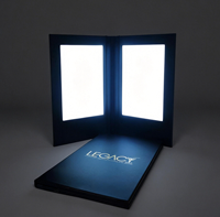 Porte-menu en cuir avec logo personnalisé, menu de bar, menu lumineux LED, couverture de menu LED pour bar, boîte de nuit