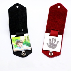 Oneway Wholesale Custom Eco-Friendly Durable PU Leather Photo Keychain Mini Personalized Photo <b>Frame</b> Holder Mother's Day Gift - Product Image 2