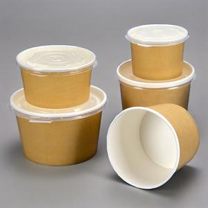 Cheap Price Single Or Double <b>Wall</b> Paper Buckets Takeaway Food Packaging Kraft Paper Soup Bucket - Product Image 5