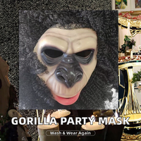 Masque de costume d'animal gorille chimpanzé singe en gros pour Halloween, Noël, fête, accessoire - Masques de carnaval réutilisables écologiques pour le visage entier