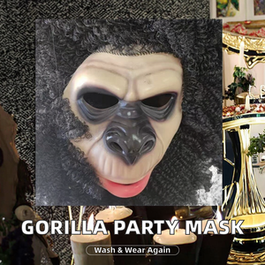 หน้ากากชิมแปนซีกอริลลาสำหรับขายส่ง ชุดแฟนซีสัตว์ สำหรับงานปาร์ตี้ฮาโลวีน คริสต์มาส ของตกแต่งงานรื่นเริง เป็นมิตรกับสิ่งแวดล้อม ใช้ซ้ำได้ ปิดเต็มหน้า - Product Image 2
