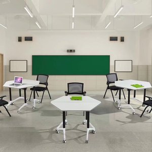 Tavolo da Formazione Moderno Pieghevole e Mobile per Uffici Aziendali, Scrivania per Personale - Product Image 2