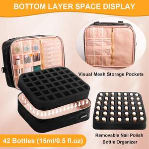 Échantillon gratuit, vente en gros d'usine, sac de rangement pour vernis à ongles, sac de rangement pour outils d'amélioration des ongles, sac à cosmétiques double couche, sac à huile essentielle - Product Image 5