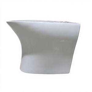 Lavabos <span class=keywords><strong>de</strong></span> Baño <span class=keywords><strong>de</strong></span> Cerámica <span class=keywords><strong>de</strong></span> Estilo Moderno, Lavabo Irregular Suspendido en la Pared con Desagüe, Montaje <span class=keywords><strong>de</strong></span> Grifo <span class=keywords><strong>de</strong></span> un Solo Orificio, para Hotel o Villa - Product Image 5