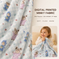 Tissu Minky en Gros Personnalisé, Tissu Minky Imprimé, Tissu Peluche Polyester Minky, Tissu Polaire Super Doux pour Couverture Bébé