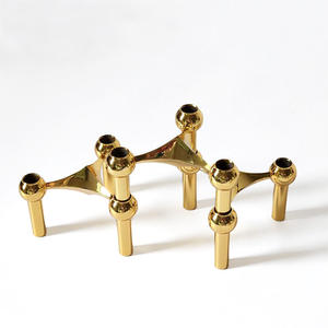 High Quality Triangular Candle Holder Decor Minimalist Style <b>Iron</b> Golden Home Metal Ornaments Candle Holder - Product Image 1