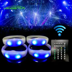 LED Flashing Wristband Wrist Band Sound Control Activated Glow Bracelet For Party Clubs