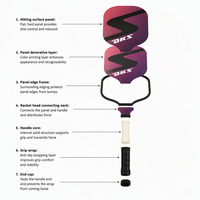 Raquette de pickleball portable de haute qualité, tendance, épaisseur 16 mm, durable, écologique, légère, forme standard, solide, pour adulte