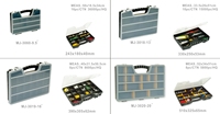 Vente en usine MJ-3060 Boîte de rangement pour outils en plastique à 4 compartiments moulés avec poignée et étui rigide