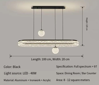 Lustre LED de luxe pour restaurant, villa, salle à manger, salon, lampe suspendue décorative