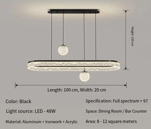 Lámpara de Techo Larga de Lujo <span class=keywords><strong>con</strong></span> <span class=keywords><strong>Luces</strong></span> <span class=keywords><strong>LED</strong></span> para Restaurante, Villa, Comedor, Decoración de Sala de Estar, Lámpara Colgante - Product Image 3