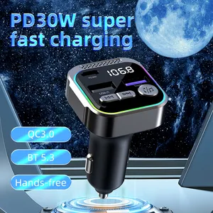 NEW Car Bluetooth FM Transmitter PD30W Fast Charging 3D Stereoscopic Sound Quality Car MP3 Player FM Transmitter Radio For Car