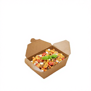 Cajas de Papel Kraft Biodegradables y Ecológicas para Llevar Comida, Plegables, a Prueba de Fugas, con Asa, Grosor de 1 mm, Impresión de Logotipo Personalizada - Product Image 4