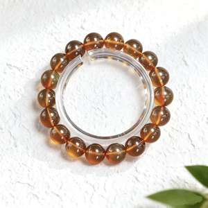 手作りポリッシュジェムストーンクリスタルアンバーブレスレットクリスタルブレスレットビーズクリスタルジュエリー美容ギフト化石樹脂 - Product Image 2