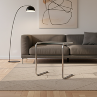 Table d'appoint moderne et traditionnelle en acier inoxydable, sans pliage, pour petit appartement, table de chevet de chambre, mini table basse de salon