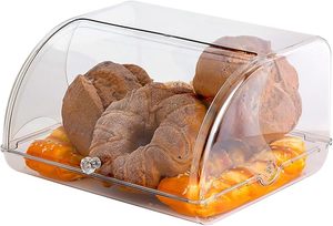 Kotak Roti Akrilik Gagee, Wadah Penyimpanan Meja Dapur, untuk Roti Buatan Sendiri, Kue Kering, Muffin, dengan Tutup Gulung, Rak Pajangan Transparan - Product Image 2