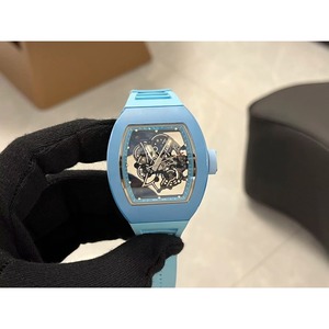 The all-new upgraded 055 Fog Blue Ceramic top-of-the-line luxury men's Tourbillon <b>automatic</b> mechanical power Reserve watch - Product Image 3