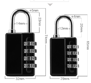 <span class=keywords><strong>Candado</strong></span> Portátil YH1267 de Combinación de Alta Resistencia con 4 Dígitos de Aleación de Zinc <span class=keywords><strong>para</strong></span> Seguridad, Negro, <span class=keywords><strong>para</strong></span> Armario, Valla, con Llave - Product Image 5