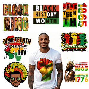 Transferencia DTF termoadhesiva negra y con mensaje educativo para Juneteenth, lista para prensar, con diseño 'Melanin Poppin', para sudaderas con capucha y bolsas de tela - Product Image 1