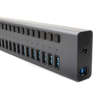 Usb 3.0 5Gbps Multifonctionnel Transmission Haute Vitesse hub usb 16 ports 12v puissance de charge avec interrupteur hub usb