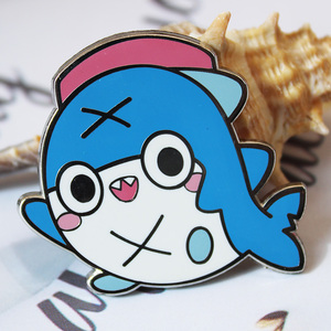 Broche <span class=keywords><strong>de</strong></span> Animales Marinos Divertidos Personalizables <span class=keywords><strong>de</strong></span> Moda, Pin <span class=keywords><strong>de</strong></span> Metal Esmaltado Duro Plateado con Forma <span class=keywords><strong>de</strong></span> Delfín Kawaii - Product Image 1