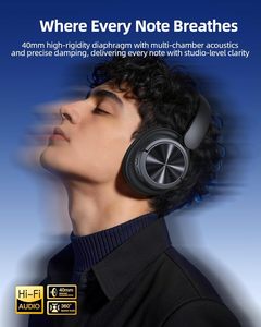 Auriculares Híbridos con Cancelación Activa de Ruido, Audio de Alta Resolución, Graves Profundos, Batería de 800 mAh, Larga Duración, Resistentes al Agua IPX-4 - Product Image 4