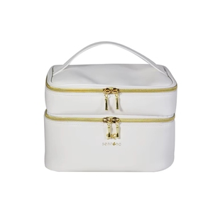 Bolsas de Maquillaje de Piel Vegana Personalizadas para Viaje, Tamaño Grande, Lavables, Blancas, para Mujer - Product Image 2