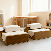 7-teiliges Modulares Schaumstoff-Spielsofa für Kinder Chenille-Stoff Weiches Baby-Spielsofa Bett Kinderzimmer