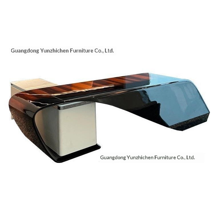 Modern Italian-style Light Luxury Commercial Executive Office Desk Irregularly Shaped Lacquered High-End Elegant Boss/CEO Desk