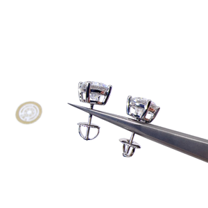 Bulk Stock <b>Drop</b> Shining GRA Screw <b>Back</b> Man 3mm-10mm VVS Moissanite Diamond Classic Silver Earrings - Product Image 1