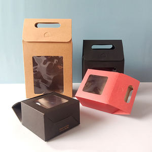 กล่องของขวัญกระดาษคราฟท์หน้าต่างพับได้กล่องใส่ช็อคโกแลตลูกกวาดคริสต์มาสแบบพกพาพร้อมที่จับ - Product Image 3