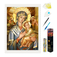 Peinture diamant 5D de haute qualité, peinture diamant personnalisée en résine, peinture diamant religieuse Vierge Marie, artisanat artistique DIY
