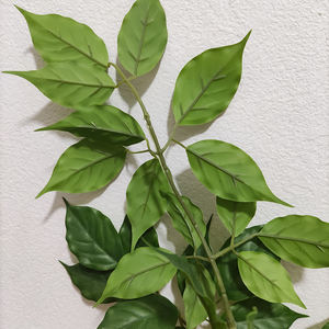 Hojas de <span class=keywords><strong>Nandina</strong></span> artificiales de alta simulación, ramas de Banyan de imitación, planta Artificial de tacto Real, decoración de jardín, vegetación Artificial - Product Image 6