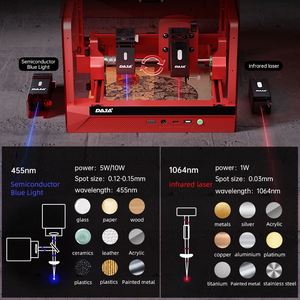 DAJA Mini A7 5W/10W/1W grabador teléfono móvil botella de Metal objetos redondos rotativos máquina de grabado láser en Metal - Product Image 2