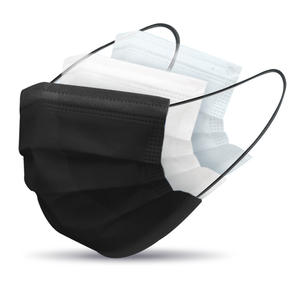 قناع وجه أسود للاستعمال مرة واحدة في الفم 3 طبقات مرشح مرن حلقة الأذن غطاء الأنف حماية السلامة أقنعة الغبار للبالغين - Product Image 1