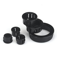 200 PIÈCES/1 LOT – Passant de câble en nylon noir à clipser, type boucle, pour protection de fil, anneau de gaine de câble, bouchon de trou de câble 8-50mm