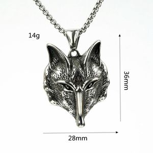Yunnique – collier avec pendentif tête de loup en acier inoxydable pour hommes, style viking, bijoux à thème animalier, cadeau - Product Image 5