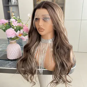 High Quality Control Stylish Synthetic Lace Front Wigs 13X4 22Inch Chocolate Brown Lace Front Wig